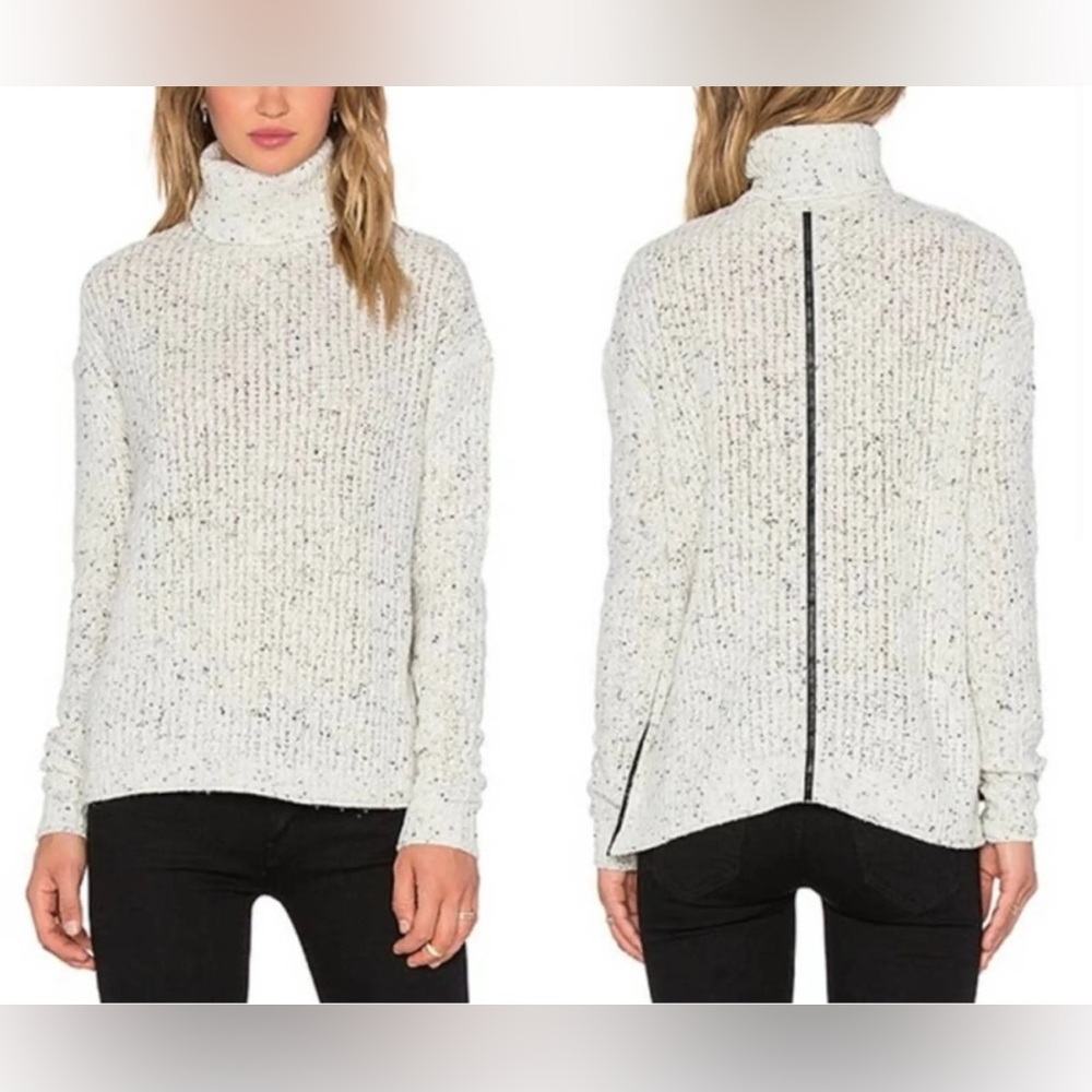 J Brand White‎ Speckled Turtleneck Sweater